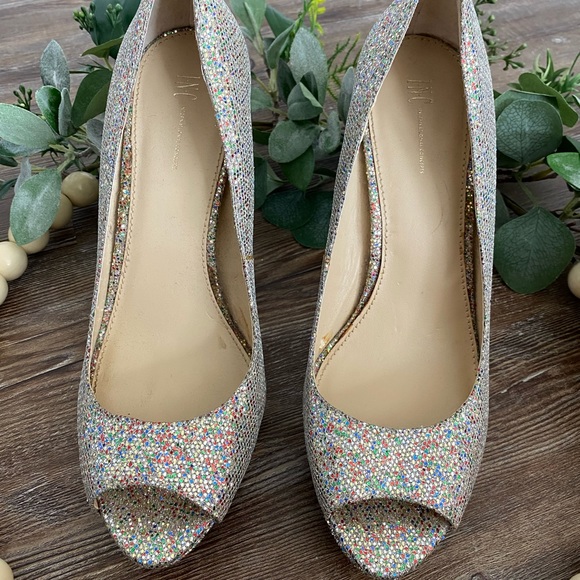 Glitter Peep-toe Heels - Picture 2 of 4